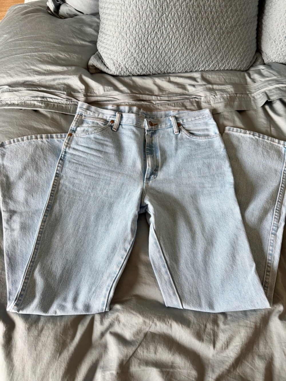 Acid Wash Wrangler Cowboy Cut Slim Straight Jeans 32/32